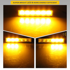 Premier Emergency LED Strobe Lights Bar for Offroad Car Truck Warning Hazard Flash Grille and Surface Mount Light - Amber 6-LED SAWE Lighting