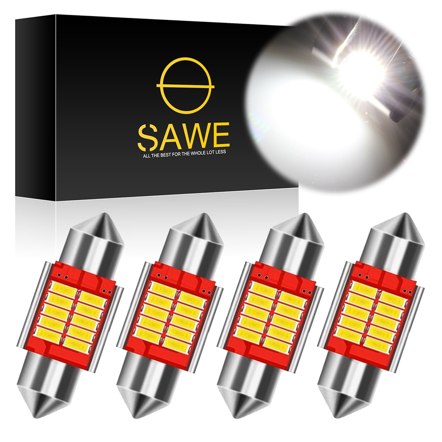 SAWE ® 31MM Festoon DE3175 LED Map Dome Interior Light Bulbs CANBUS - 6000K White SAWE Lighting