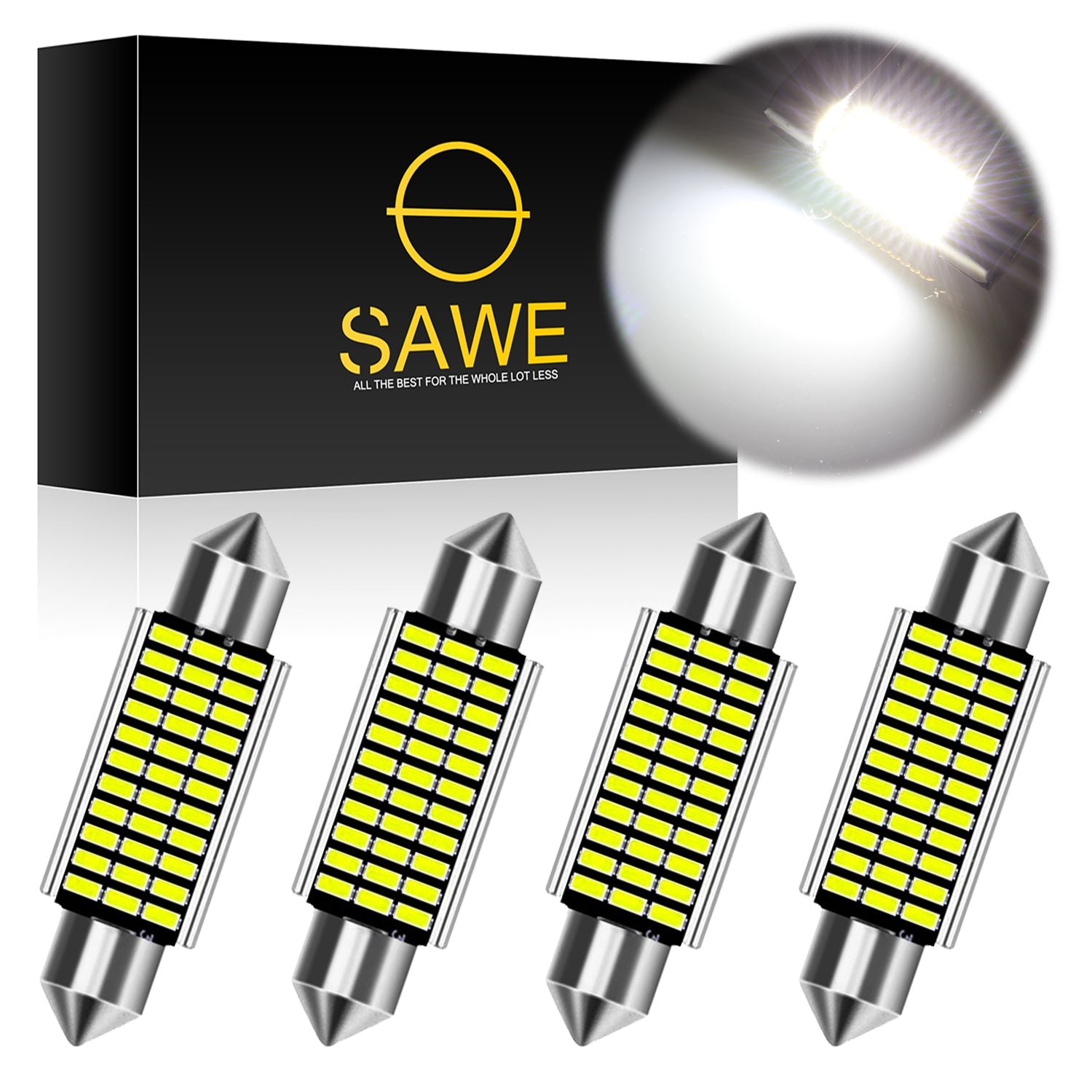 SAWE ® 578 211-2 212-2 41mm 42mm LED Bulb 3014 33SMD Interior Dome Map Door Courtesy Light Trunk Cargo Lights - White SAWE Lighting