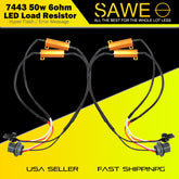 7443 7444 Front LED Turn Signal Resistor Adapter Anti Hyper Flash Error Canceler SAWE Lighting