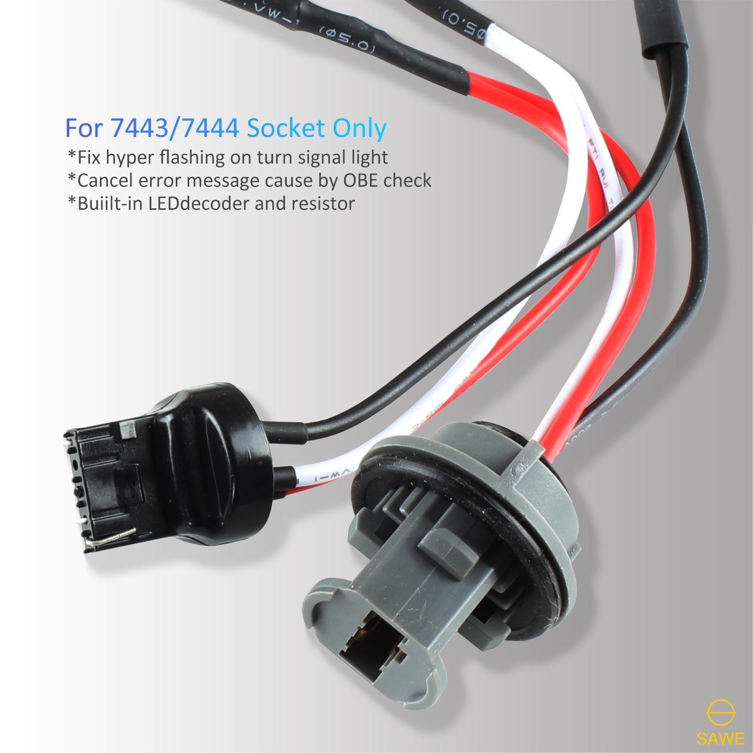 7443 7444 Front LED Turn Signal Resistor Adapter Anti Hyper Flash Error Canceler SAWE Lighting