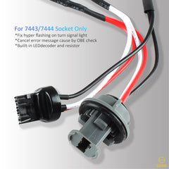 7443 7444 Front LED Turn Signal Resistor Adapter Anti Hyper Flash Error Canceler SAWE Lighting