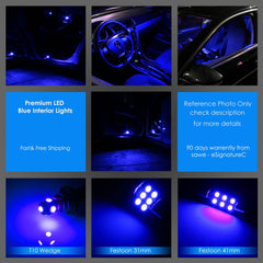 SAWE For GMC Yukon Interior LED Lights Bulb Replacement Kit (2007 - 2014) – Dome, Map, Trunk, License Plate – Red | Green | Ice Blue | Pink | Blue Upgrade Kit (14 Bulbs) SAWE Lighting