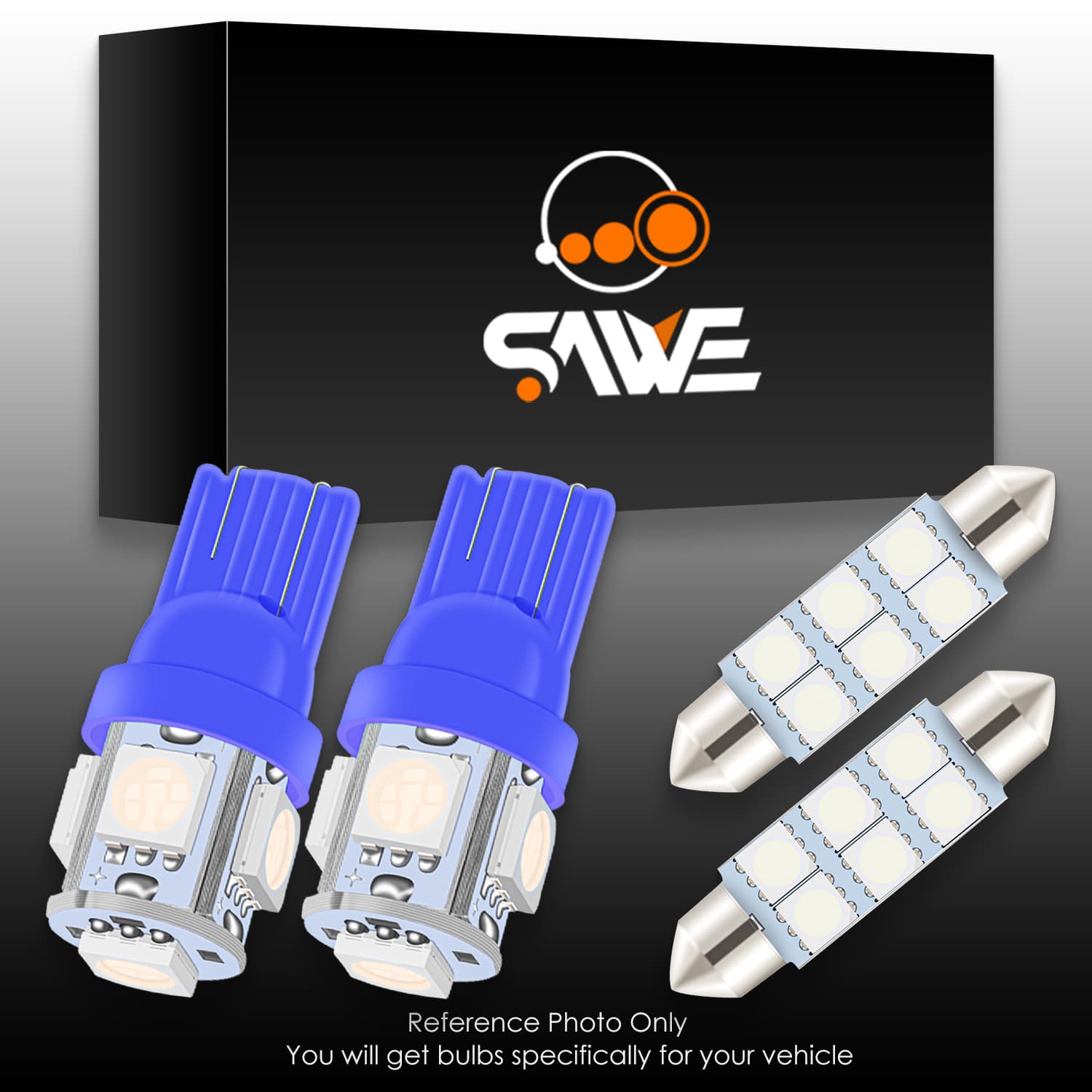 SAWE For GMC Yukon Interior LED Lights Bulb Replacement Kit (2007 - 2014) – Dome, Map, Trunk, License Plate – Red | Green | Ice Blue | Pink | Blue Upgrade Kit (14 Bulbs) SAWE Lighting