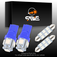 SAWE For GMC Yukon Interior LED Lights Bulb Replacement Kit (2007 - 2014) – Dome, Map, Trunk, License Plate – Red | Green | Ice Blue | Pink | Blue Upgrade Kit (14 Bulbs) SAWE Lighting