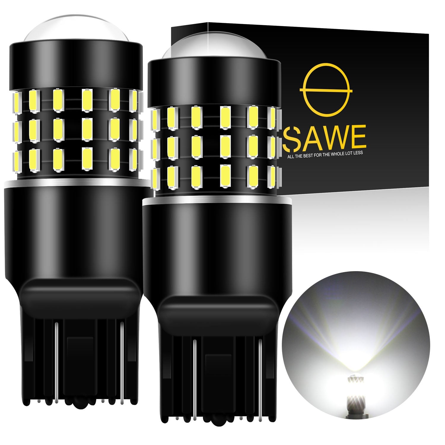 SAWE ® 7443 7440 7444 T20 LED Bulb for Reverse Backup Lights High Mount - 6000K White SAWE Lighting