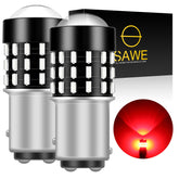SAWE ® 1157 BAY15D 7528 54-SMD LED Brake Stop Turn Signal Tail Light Bulbs - Red SAWE Lighting