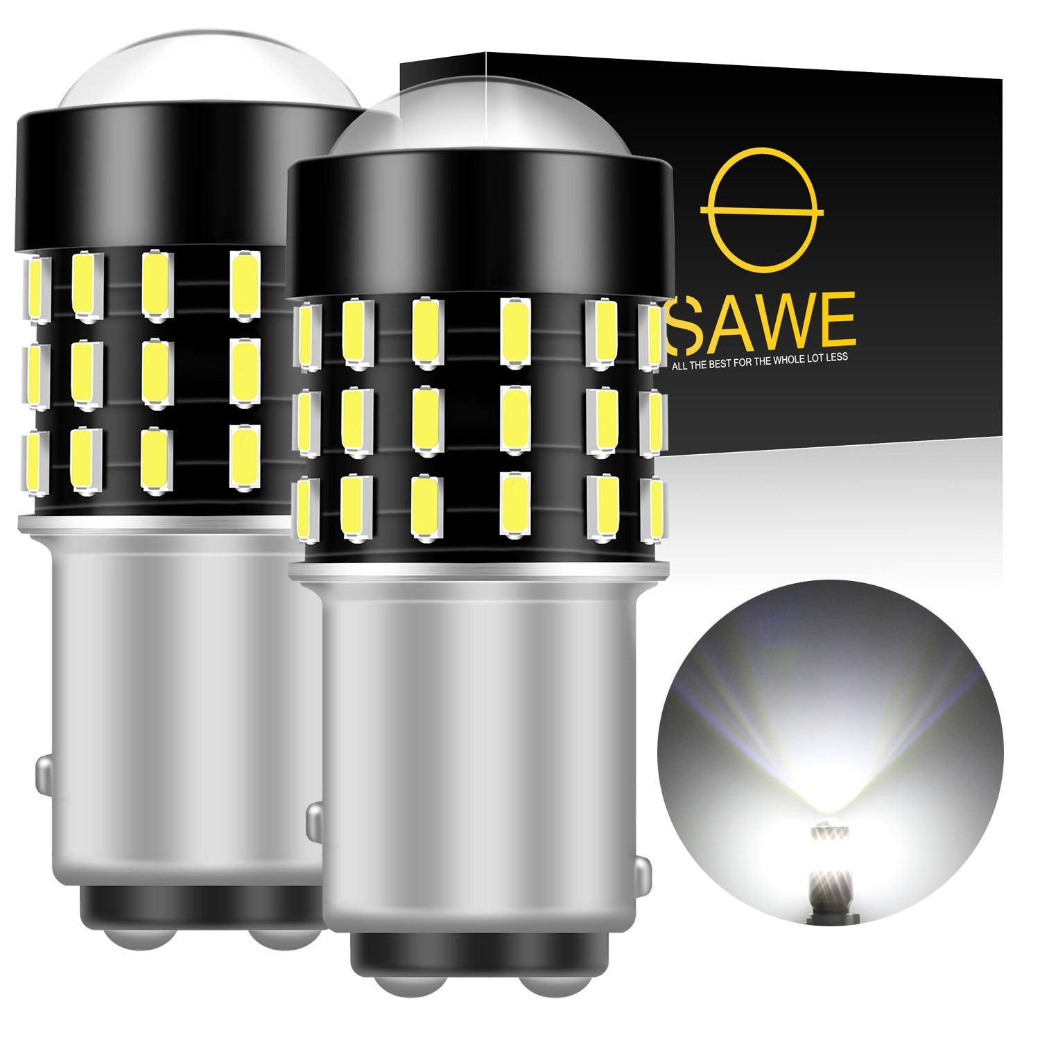 SAWE ® 1157 BAY15D LED Bulb for Reverse Backup Turn Signal Tail Brake Lights Canbus - 6000K White SAWE Lighting