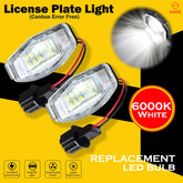 LED License Plate Light Housing For Honda Accord Civic Odyssey Acura TSX TL Direct Fit - White SAWE Lighting