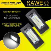 Error Free LED License Plate Light Housing For BMW 135i 325i 328i 335i 528i 535i X6 X5 - White SAWE Lighting
