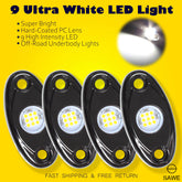 LED Rock Light Pods Lights for Offroad Car Truck ATV Underbody Wheel Grille and Surface Mount - White SAWE Lighting
