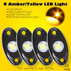 LED Rock Light Pods Lights for Offroad Car Truck ATV Underbody Wheel Grille and Surface Mount - Amber SAWE Lighting