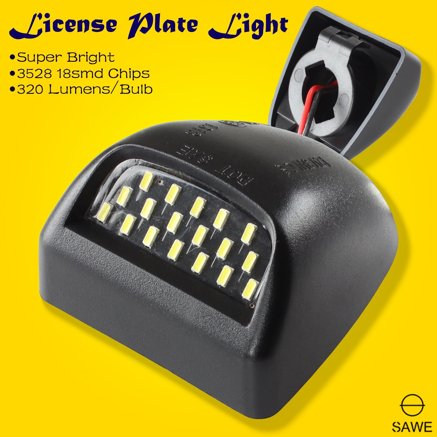 LED License Plate Light Housing Kit For Silverado Suburban Tahoe GMC Sierra Yukon 1500 2500 3500 - White SAWE Lighting