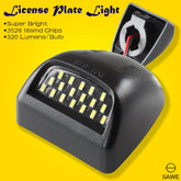 LED License Plate Light Housing Kit For Silverado Suburban Tahoe GMC Sierra Yukon 1500 2500 3500 - White SAWE Lighting