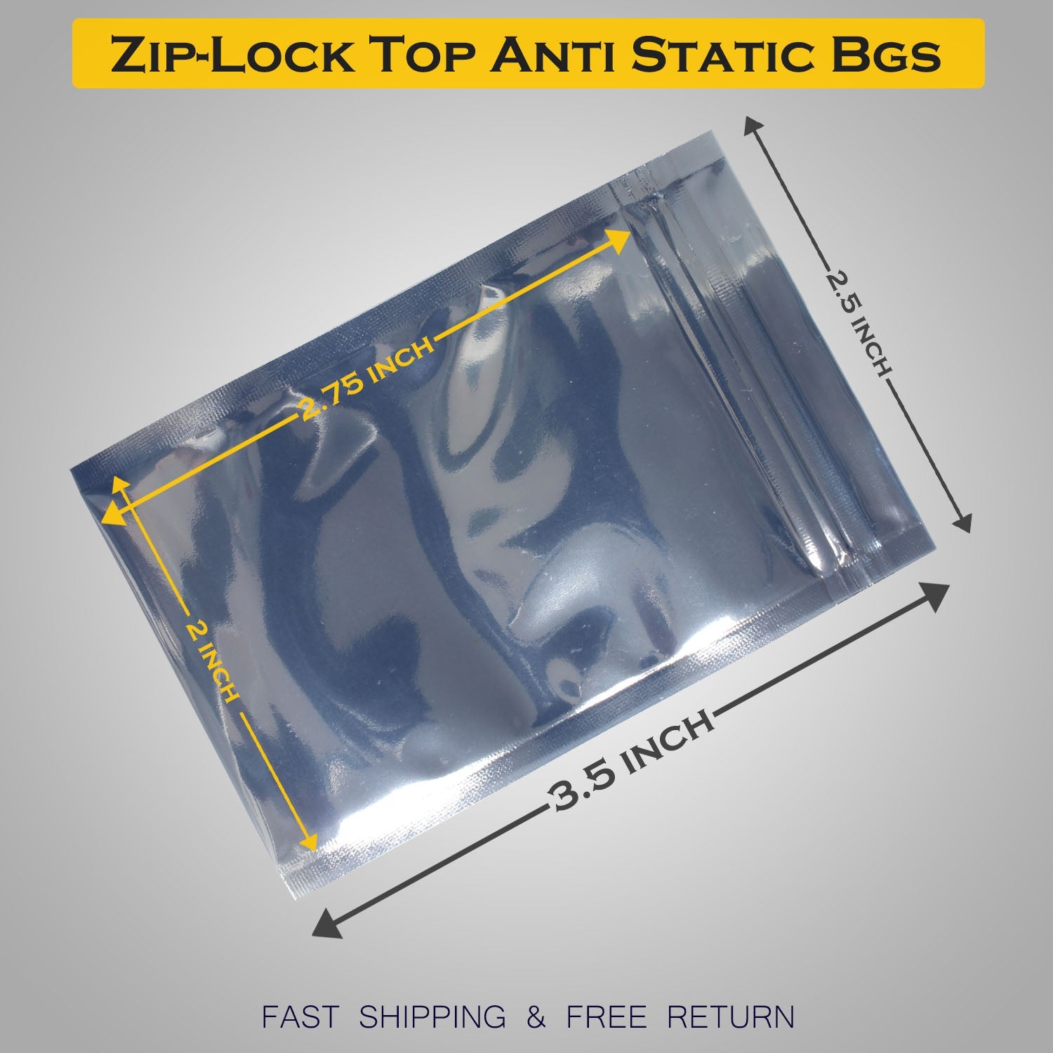 Anti Static Shielding ESD Bags 2.5 x 3.5" Inch Zip Lock Resealable for Varieties of Electronic Device SAWE Lighting
