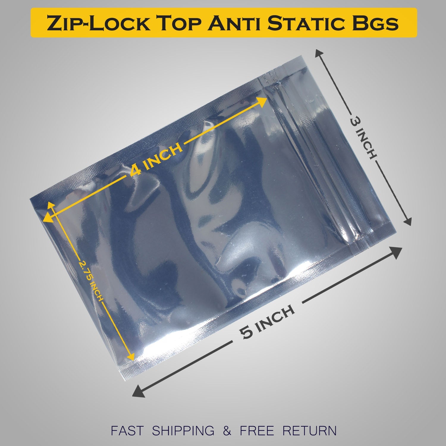 Anti Static Shielding ESD Bags 3 x 5" Inch Zip Lock Resealable for Varieties of Electronic Device SAWE Lighting
