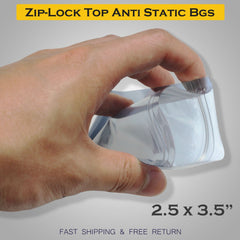 Anti Static Shielding ESD Bags 2.5 x 3.5" Inch Zip Lock Resealable for Varieties of Electronic Device SAWE Lighting