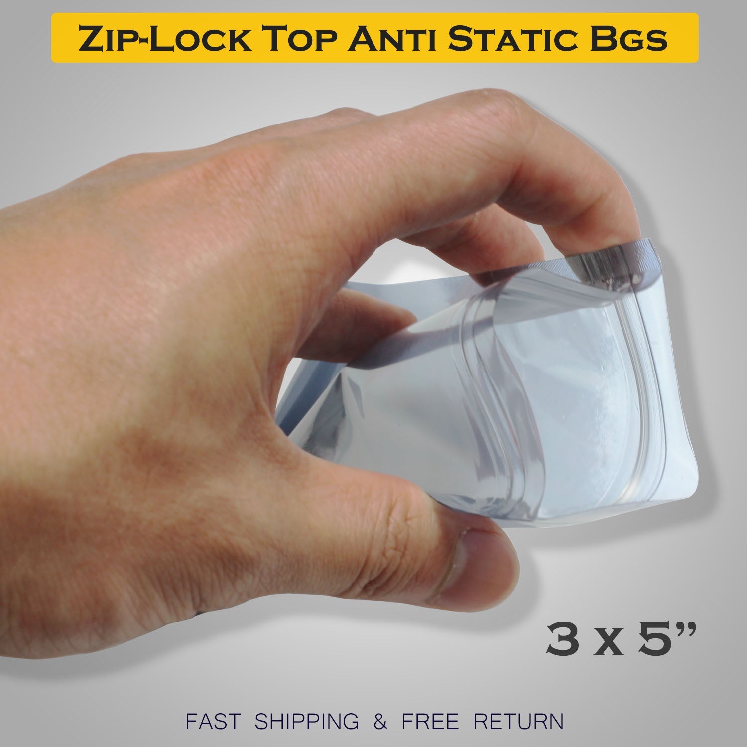 Anti Static Shielding ESD Bags 3 x 5" Inch Zip Lock Resealable for Varieties of Electronic Device SAWE Lighting