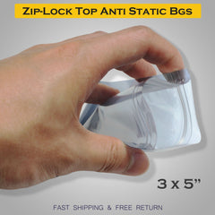 Anti Static Shielding ESD Bags 3 x 5" Inch Zip Lock Resealable for Varieties of Electronic Device SAWE Lighting