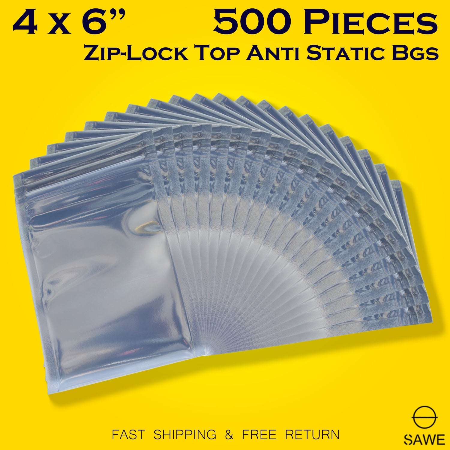 Anti Static Shielding ESD Bags 4 x 6" Inch Zip Lock Resealable for Varieties of Electronic Device 10 x 15cm SAWE Lighting