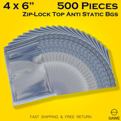 Anti Static Shielding ESD Bags 4 x 6" Inch Zip Lock Resealable for Varieties of Electronic Device 10 x 15cm SAWE Lighting