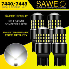 SAWE ® 7443 7440 7444 T20 LED Bulb for Reverse Backup Lights High Mount - 6000K White SAWE Lighting