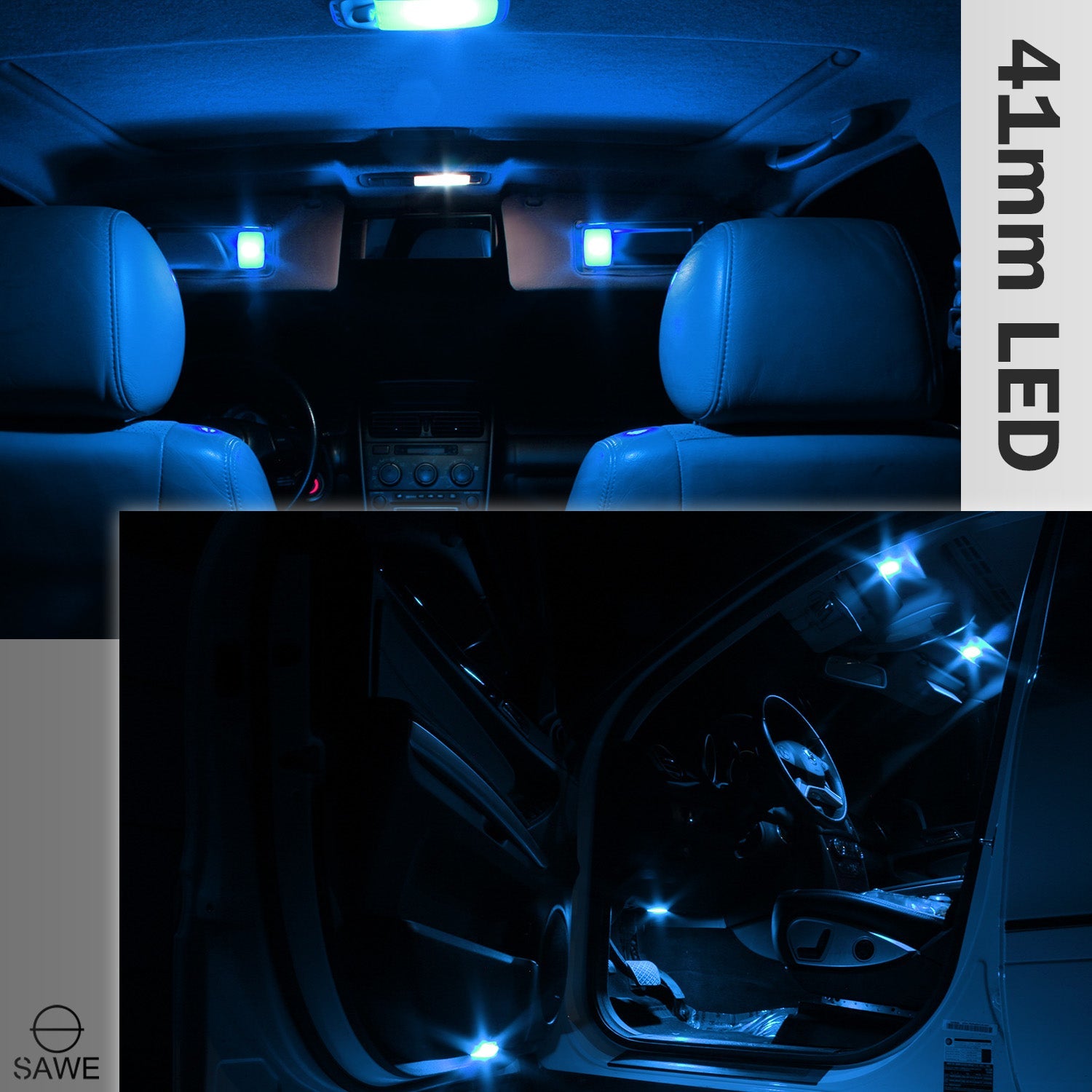 SAWE ® 578 211-2 212-2 41mm 42mm LED Light Bulb 5050 6SMD Interior Dome Map Door Courtesy Trunk Lights - Ice Blue SAWE Lighting