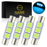 SAWE ® 28mm 3SMD T6 6641 LED Bulbs Sun Visor Vanity Mirror Fuse Lights - Ice Blue SAWE Lighting