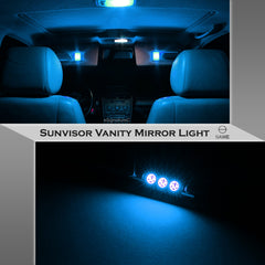 SAWE ® 28mm 3SMD T6 6641 LED Bulbs Sun Visor Vanity Mirror Fuse Lights - Ice Blue SAWE Lighting