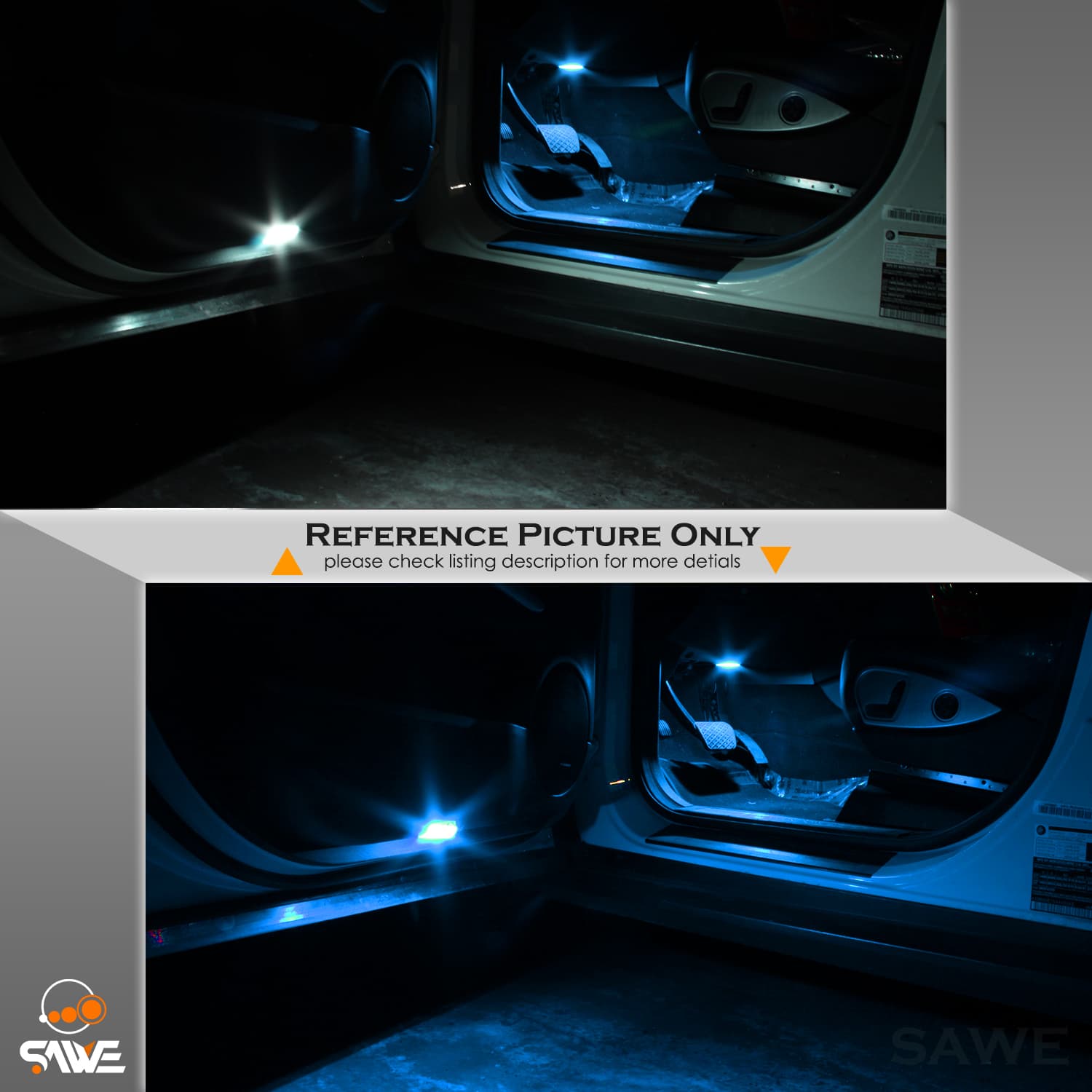 SAWE For GMC Yukon Interior LED Lights Bulb Replacement Kit (2007 - 2014) – Dome, Map, Trunk, License Plate – Red | Green | Ice Blue | Pink | Blue Upgrade Kit (14 Bulbs) SAWE Lighting