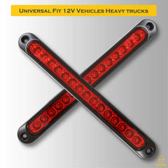 15-LED 10" Inch Red LED Truck Trailer Strip 3rd Brake Lights Rear Turn Tail Light Bar SAWE Lighting