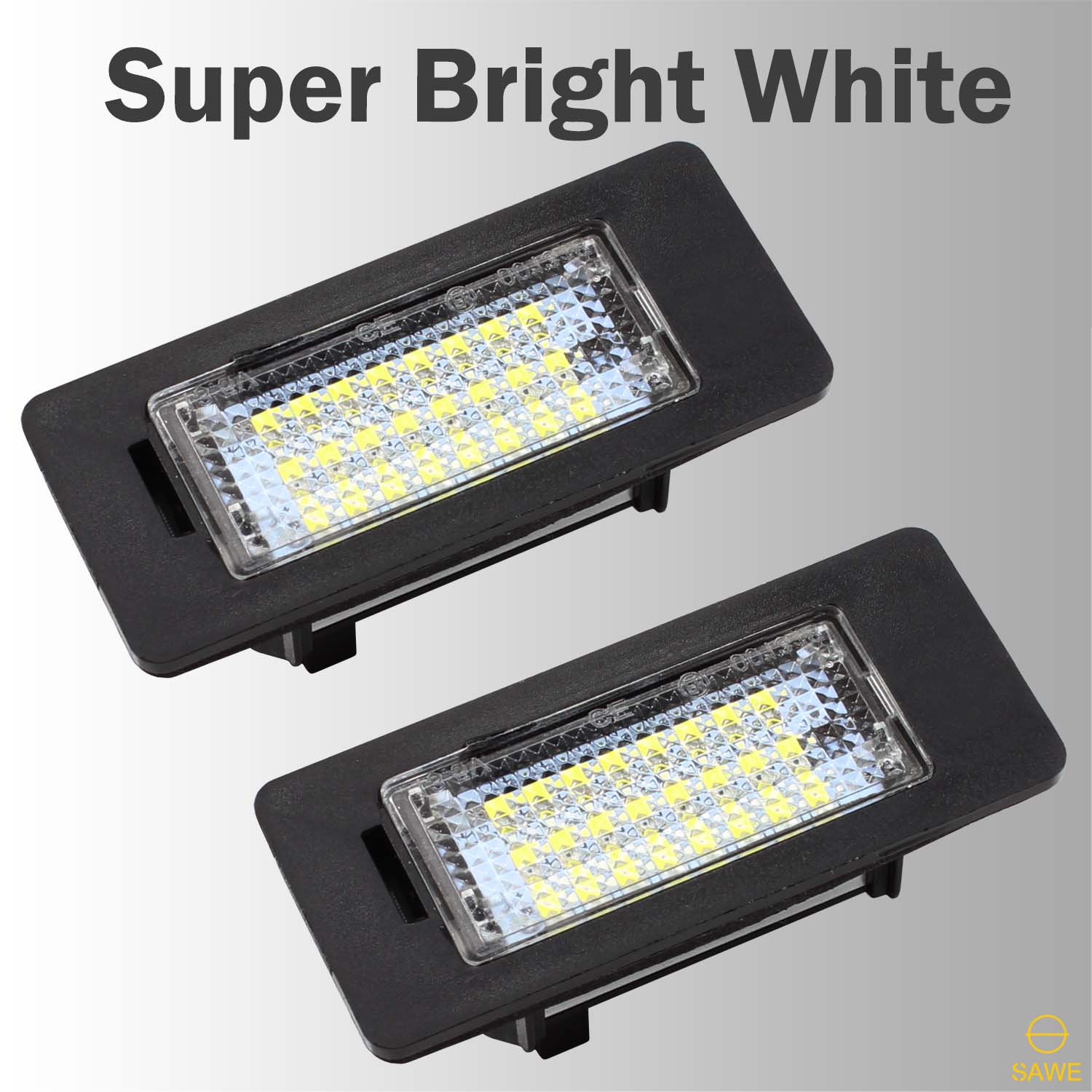 Error Free LED License Plate Light Housing For BMW 135i 325i 328i 335i 528i 535i X6 X5 - White SAWE Lighting
