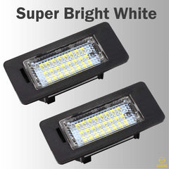Error Free LED License Plate Light Housing For BMW 135i 325i 328i 335i 528i 535i X6 X5 - White SAWE Lighting