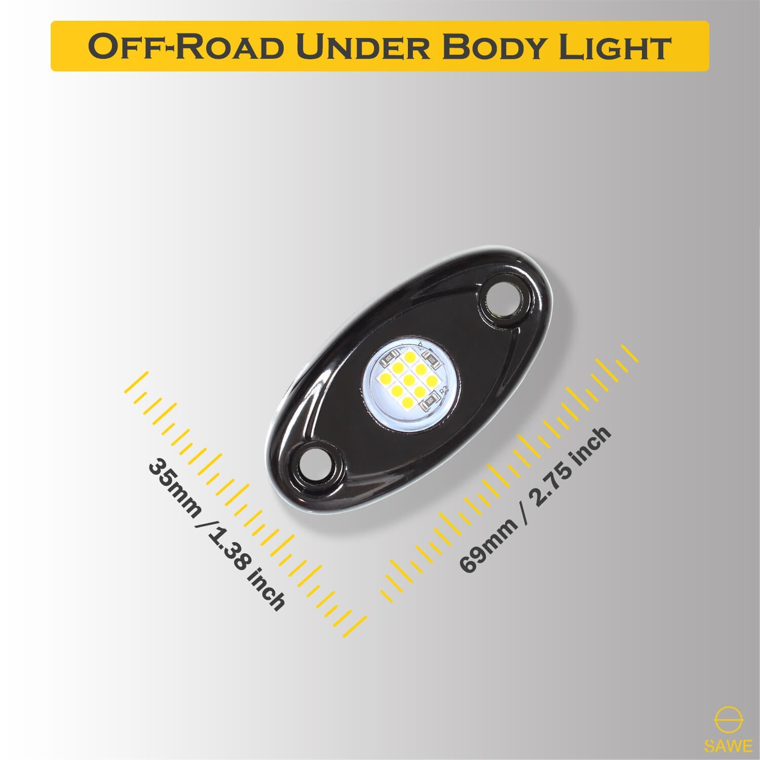 LED Rock Light Pods Lights for Offroad Car Truck ATV Underbody Wheel Grille and Surface Mount - White SAWE Lighting