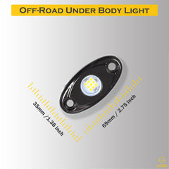 LED Rock Light Pods Lights for Offroad Car Truck ATV Underbody Wheel Grille and Surface Mount - White SAWE Lighting