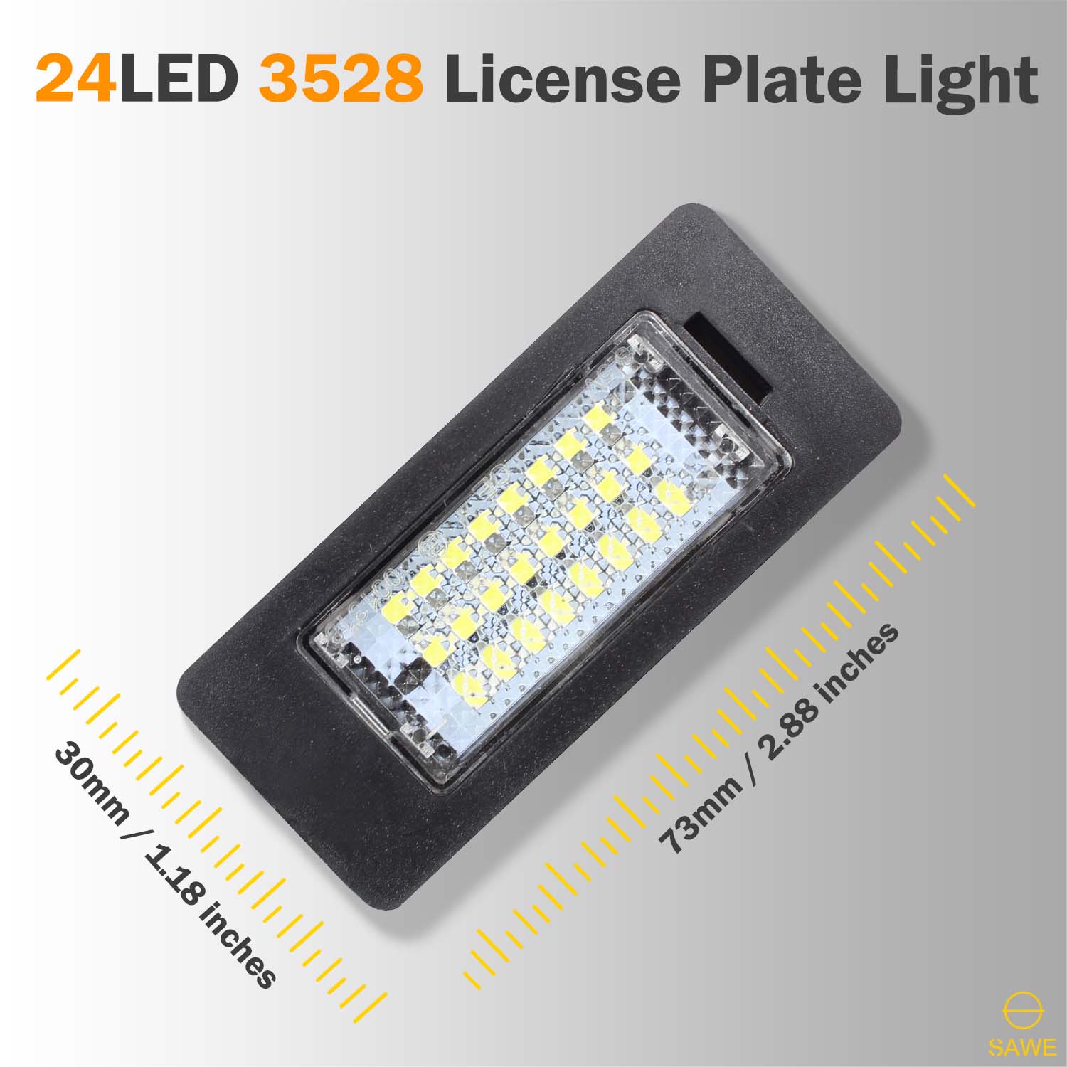 Error Free LED License Plate Light Housing For BMW 135i 325i 328i 335i 528i 535i X6 X5 - White SAWE Lighting