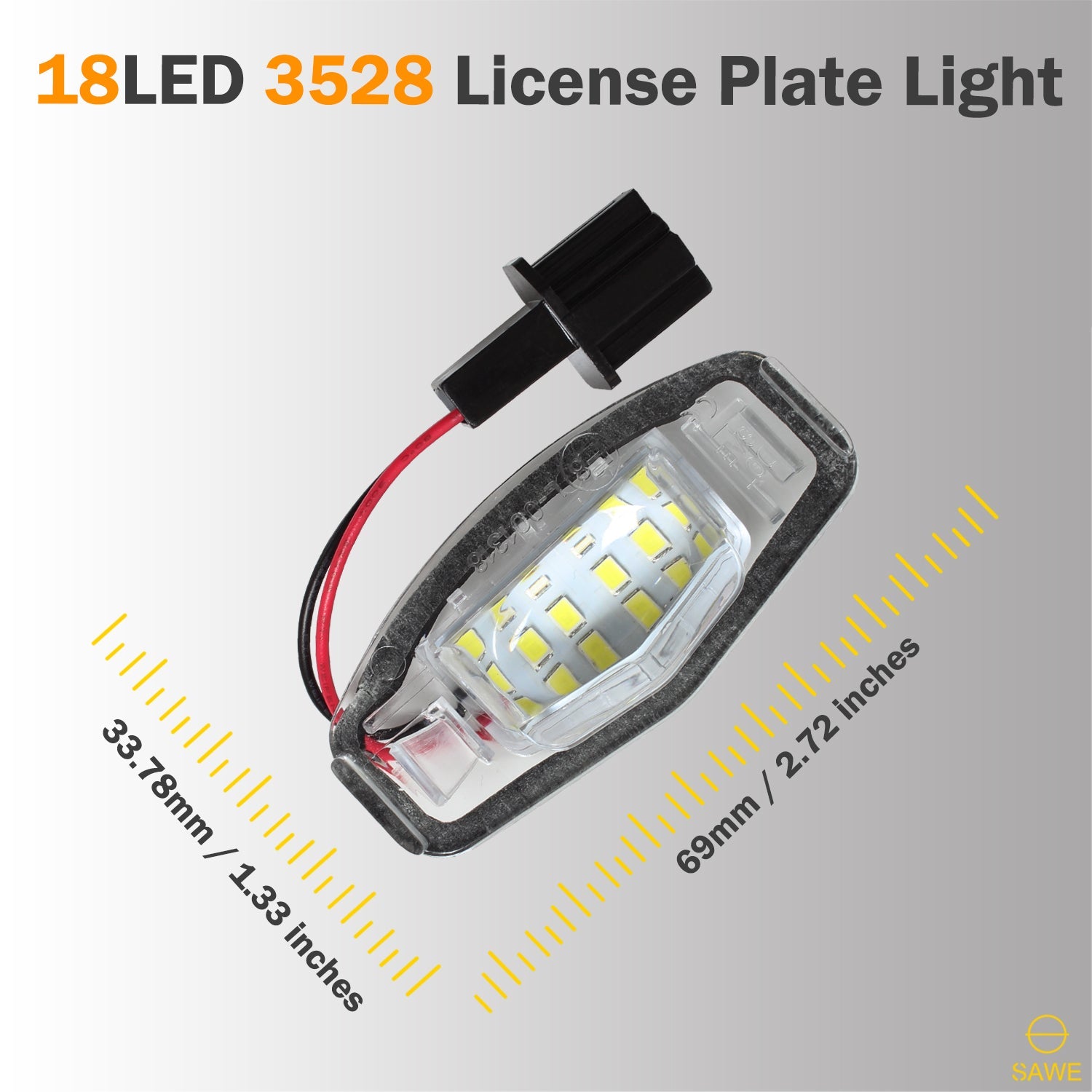 LED License Plate Light Housing For Honda Accord Civic Odyssey Acura TSX TL Direct Fit - White SAWE Lighting