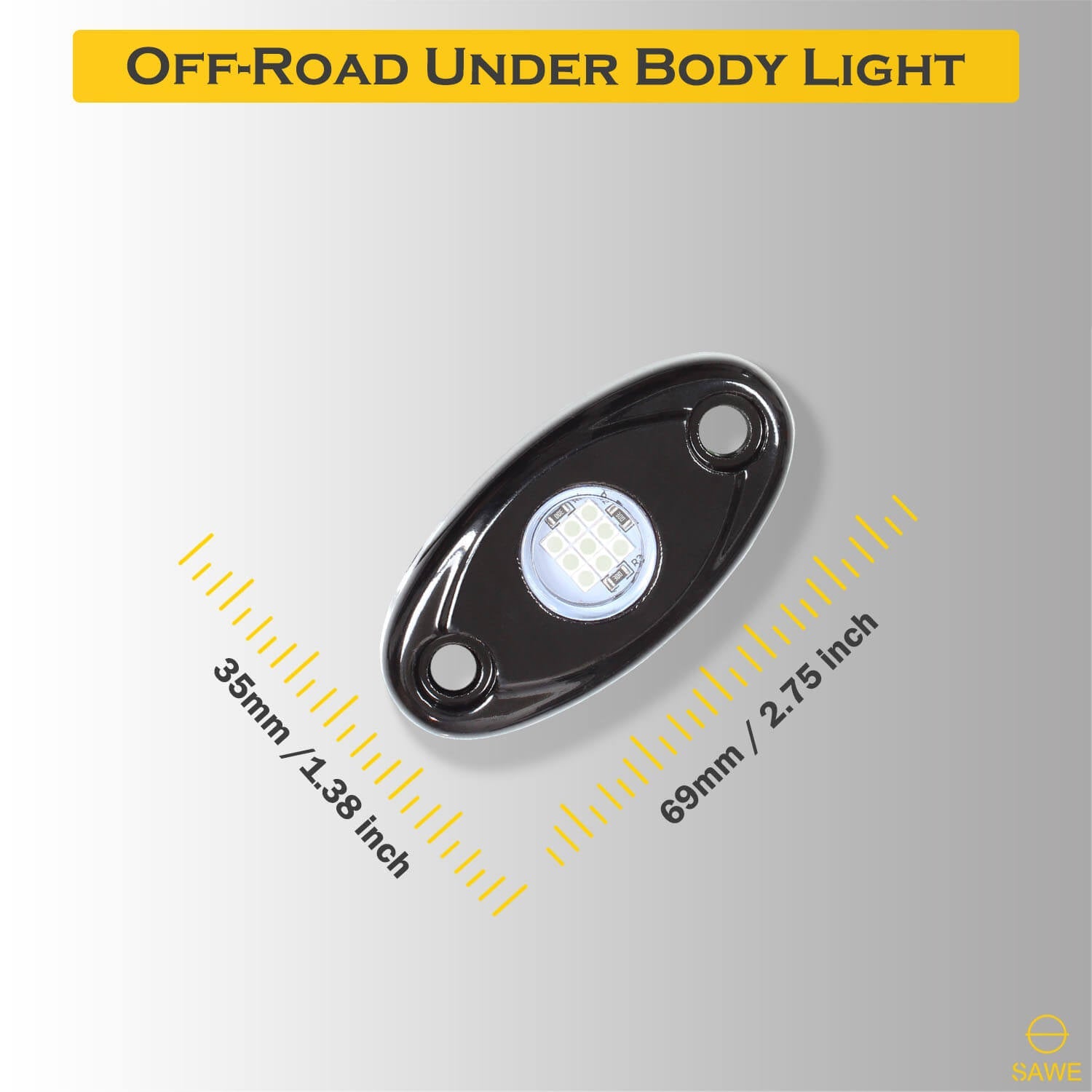 LED Rock Light Pods Lights for Offroad Car Truck ATV Underbody Wheel Grille and Surface Mount - Red SAWE Lighting
