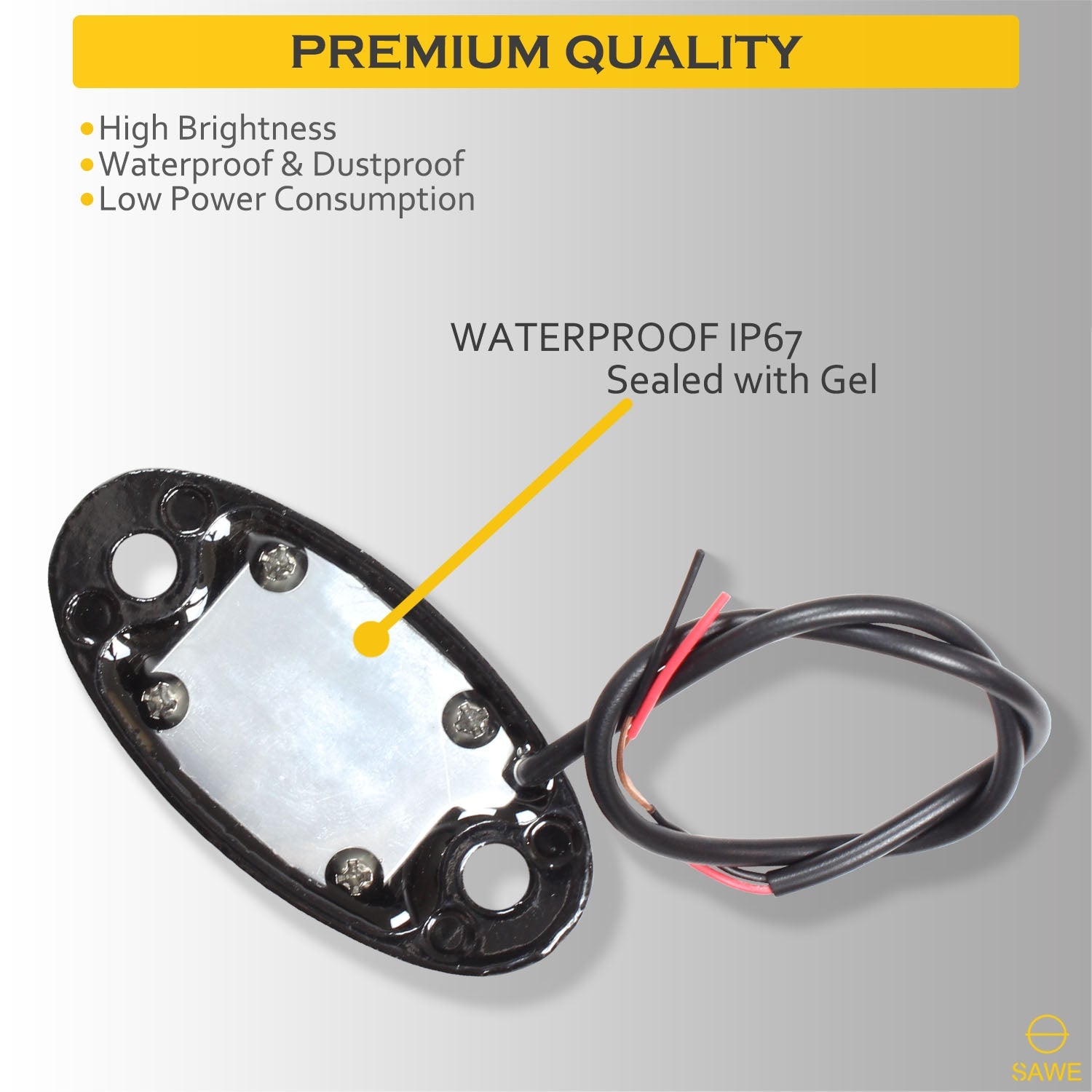 LED Rock Light Pods Lights for Offroad Car Truck ATV Underbody Wheel Grille and Surface Mount - Amber SAWE Lighting