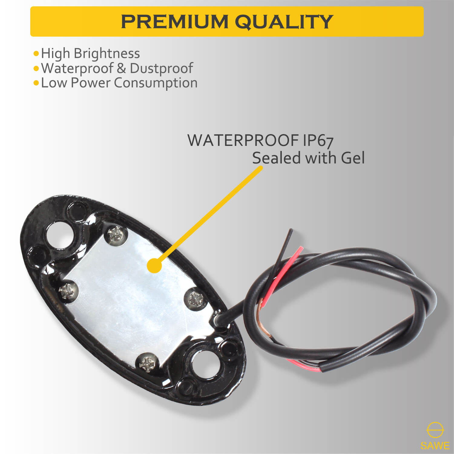 LED Rock Light Pods Lights for Offroad Car Truck ATV Underbody Wheel Grille and Surface Mount - Red SAWE Lighting