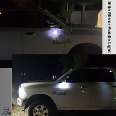 LED Under Side Mirror Puddle Light For 2010 - 2019 Dodge RAM 1500 2500 3500 4500 - White SAWE Lighting