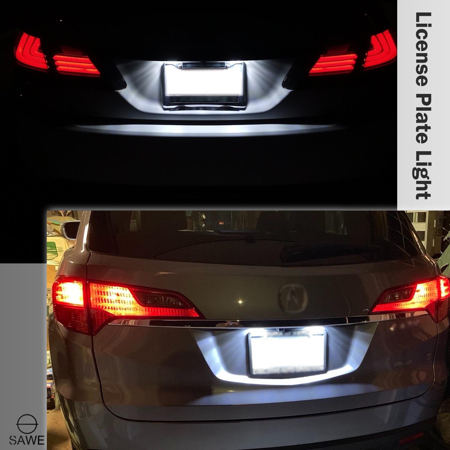 LED License Plate Light Housing For Honda Accord Civic Odyssey Acura TSX TL Direct Fit - White SAWE Lighting