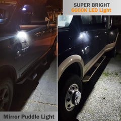 LED Under Side Mirror Puddle Light For 2010 - 2019 Dodge RAM 1500 2500 3500 4500 - White SAWE Lighting
