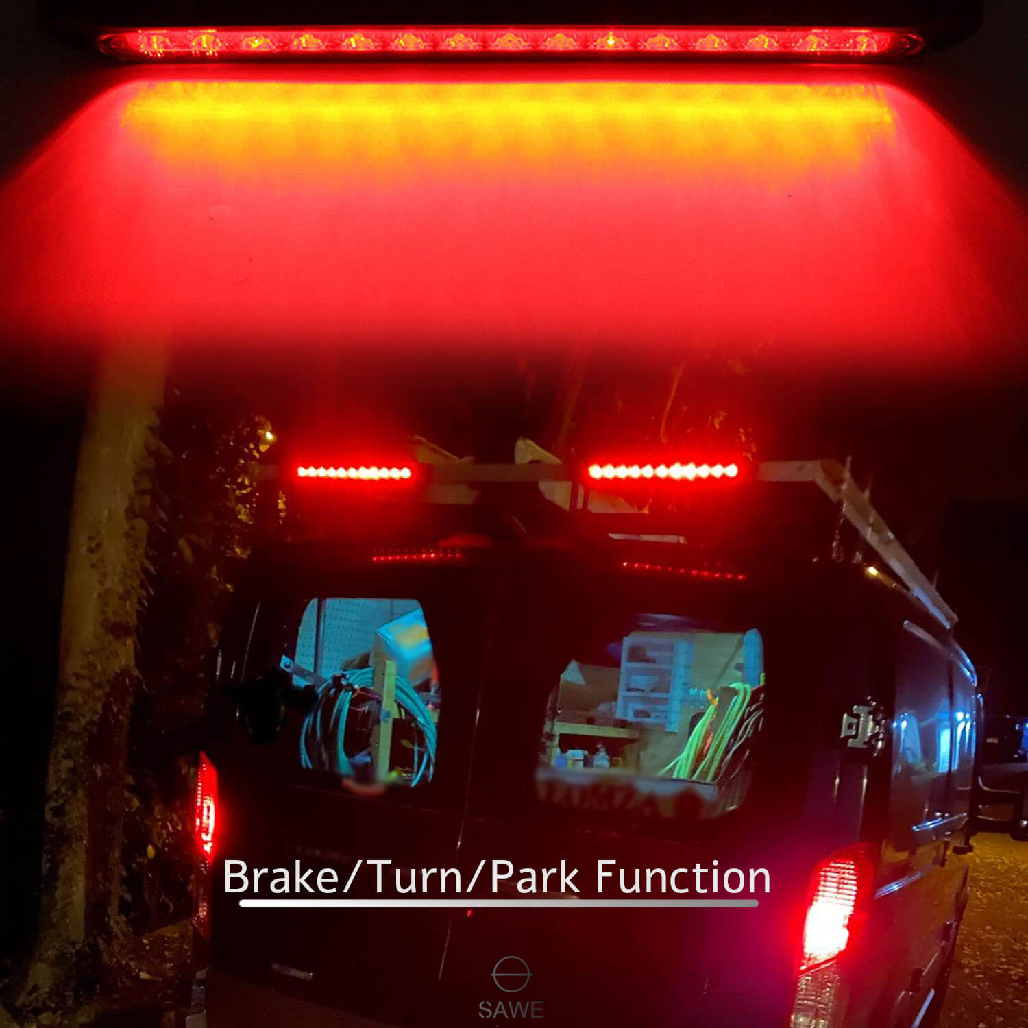 15-LED 10" Inch Red LED Truck Trailer Strip 3rd Brake Lights Rear Turn Tail Light Bar SAWE Lighting