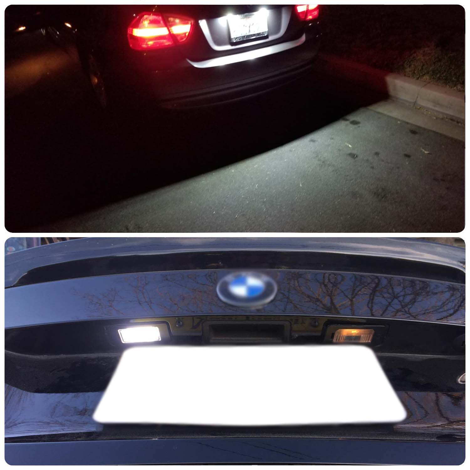 Error Free LED License Plate Light Housing For BMW 135i 325i 328i 335i 528i 535i X6 X5 - White SAWE Lighting