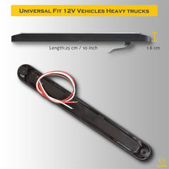 15-LED 10" Inch Red LED Truck Trailer Strip 3rd Brake Lights Rear Turn Tail Light Bar SAWE Lighting