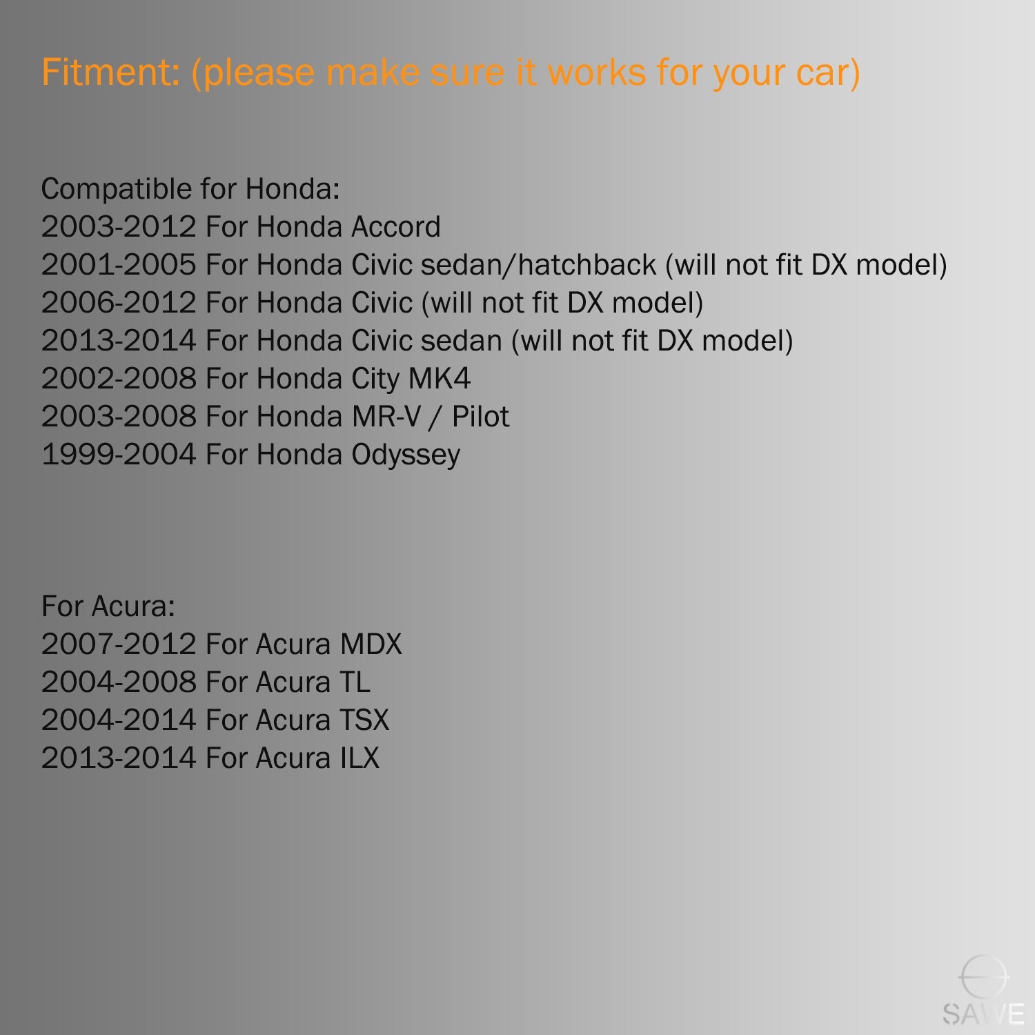 LED License Plate Light Housing For Honda Accord Civic Odyssey Acura TSX TL Direct Fit - White SAWE Lighting