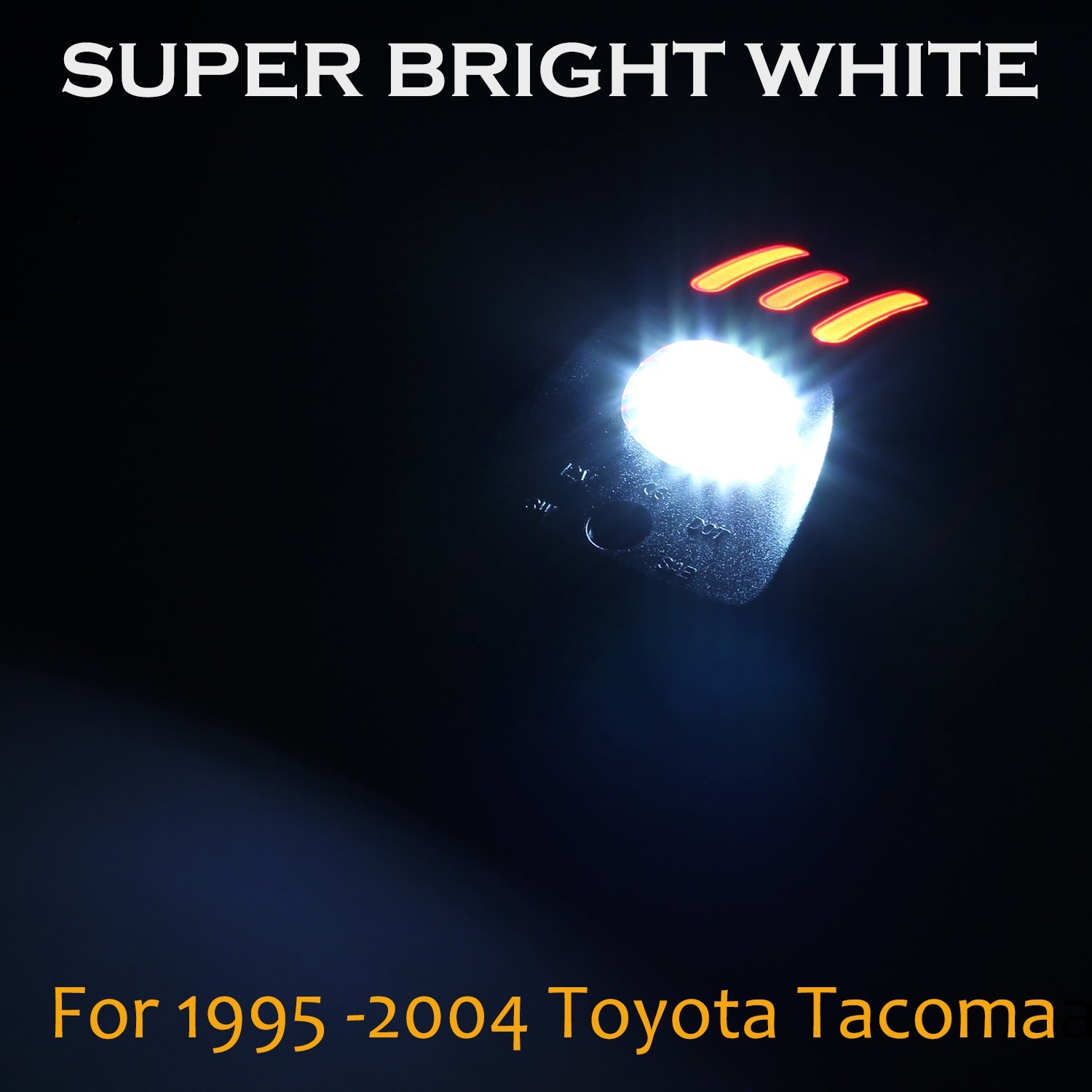 For 1995 - 2004 Toyota Tacoma Red OLED Tube LED License Plate Light Lamp Housing SAWE Lighting