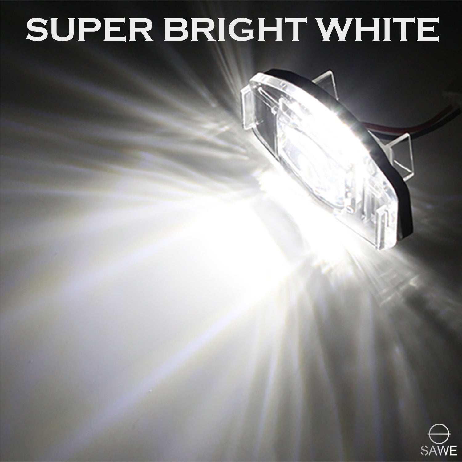 LED License Plate Light Housing For Honda Accord Civic Odyssey Acura TSX TL Direct Fit - White SAWE Lighting