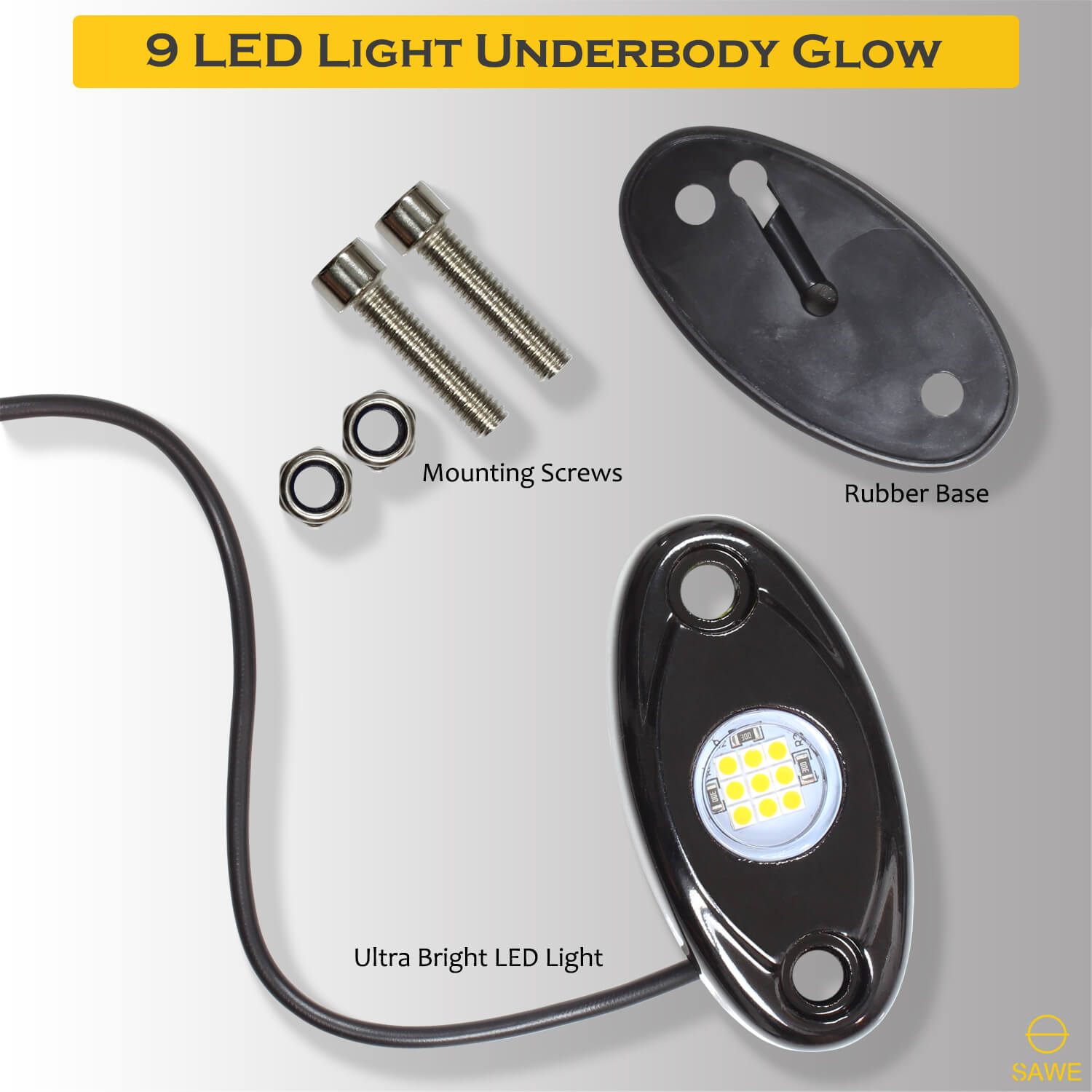 LED Rock Light Pods Lights for Offroad Car Truck ATV Underbody Wheel Grille and Surface Mount - White SAWE Lighting